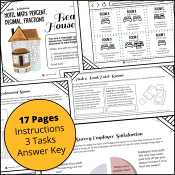 Fractions, Decimals & Percents Hotel Math Project — preview page 4 of 4