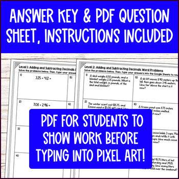 Add & Subtract Decimals to the Hundredths Pixel Art — preview page 4 of 4