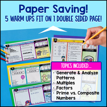 Factors, Multiples, Prime & Composite 4th Grade Warm Ups — preview page 4 of 4