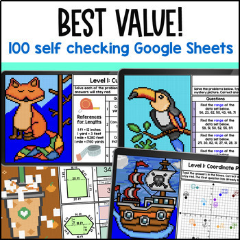 6th Grade Math Full Year Digital Pixel Art BUNDLE — preview page 4 of 4