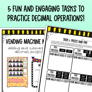 Add & Subtract Decimals Real-Life Math Project — preview page 2 of 4