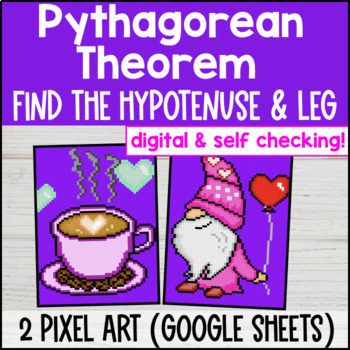 Thumbnail for Pythagorean Theorem Digital Pixel Art Triangle Hypotenuse & Leg Unknown Length