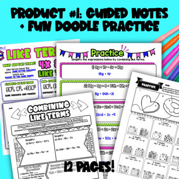 Combining Like Terms BUNDLE — preview page 2 of 4