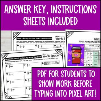 Fraction Operations Digital Pixel Art Add Subtract Multiply Divide Fractions — preview page 4 of 4
