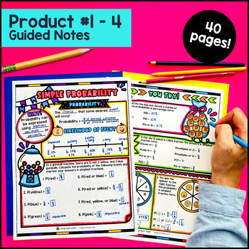 Probability | Simple & Compound Probability Guided Notes & Pixel Art Bundle — preview page 2 of 4