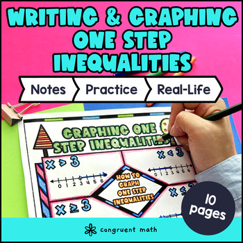 Writing & Graphing One Step Inequalities Guided Notes & Doodle