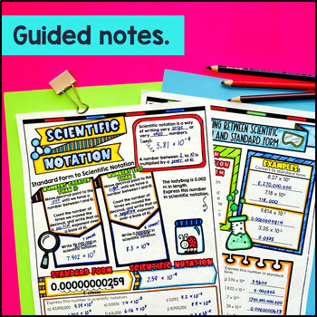 Scientific Notation & Standard Form Guided Notes with Doodles — preview page 2 of 4