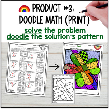 Volume of Cylinders, Cones, and Spheres Guided Notes Digital Pixel Art Bundle — preview page 4 of 4