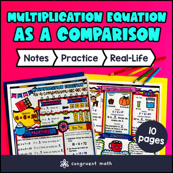 Thumbnail for Multiplication as a Comparison Guided Notes w Doodles 4th Grade CCSS 4.OA.A.1