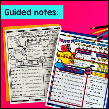 Multiplication as a Comparison Guided Notes w Doodles 4th Grade CCSS 4.OA.A.1 — preview page 2 of 4