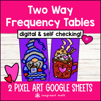 Thumbnail for Two Way Tables Digital Pixel Art Two Way Frequency Table Bivariate Data