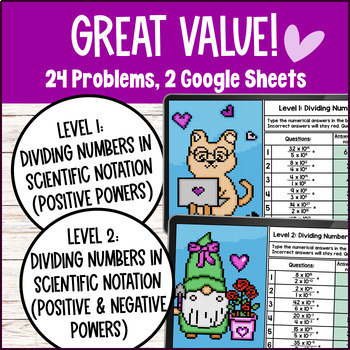 Dividing Scientific Notation Digital Pixel Art Positive and Negative Powers — preview page 2 of 4