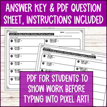 Dividing Scientific Notation Digital Pixel Art Positive and Negative Powers — preview page 4 of 4