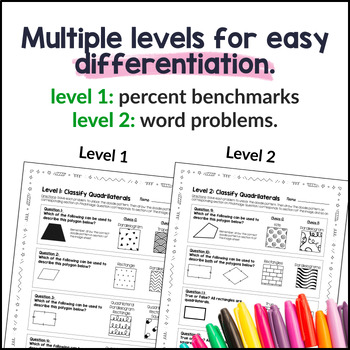 [Free] Classifying Quadrilaterals Doodle Math, Color by Number Worksheets — preview page 3 of 4