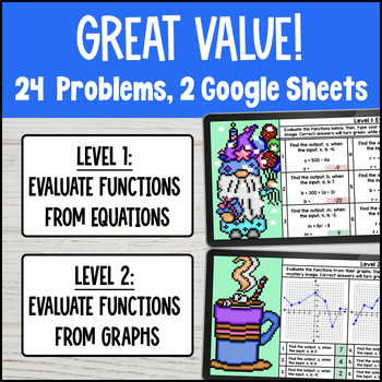 Evaluate Functions from Equations and Graphs Digital Pixel Art Input Output — preview page 2 of 4