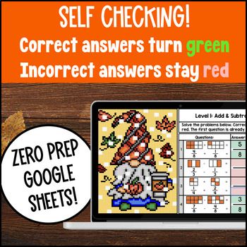4th Grade Math Thanksgiving Digital Pixel Art Bundle — preview page 3 of 4