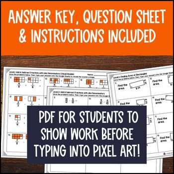 4th Grade Math Thanksgiving Digital Pixel Art Bundle — preview page 4 of 4