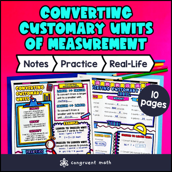 Thumbnail for Customary Units of Measurement Conversions Guided Notes w/ Doodles 4th 5th Grade