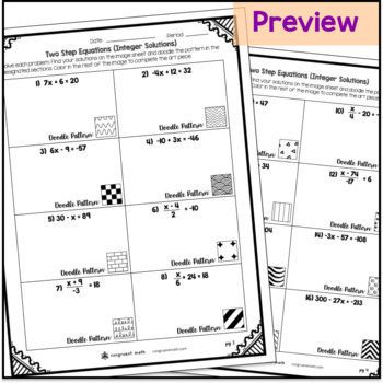 Equations Doodle Math BUNDLE — preview page 3 of 4