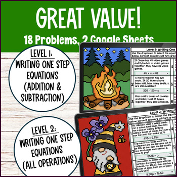 Writing One Step Equations Digital Pixel Art — preview page 2 of 4