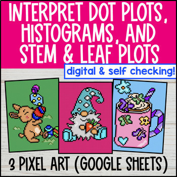 Dot Plots, Histograms, Stem and Leaf Plots Digital Pixel Art