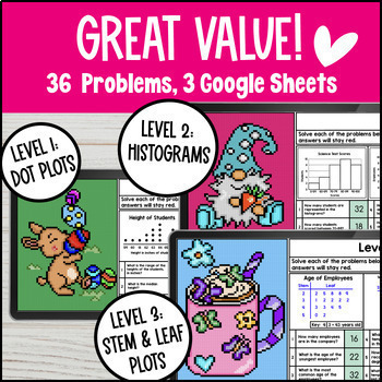 Dot Plots, Histograms, Stem and Leaf Plots Digital Pixel Art — preview page 2 of 4