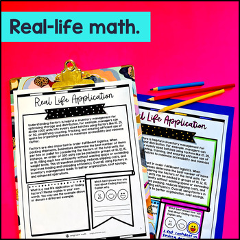 Factors, Prime vs. Composite Numbers Guided Notes with Doodles Sketch Notes — preview page 4 of 4