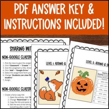 Adding and Subtracting Rational Numbers Thanksgiving Pixel Art Fraction Integers — preview page 4 of 4