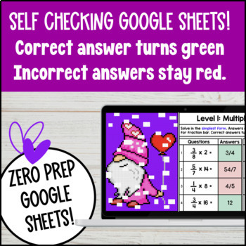 Multiplying Fractions by Whole Numbers and Fractions Digital Pixel Art CCSS TEKS — preview page 3 of 4