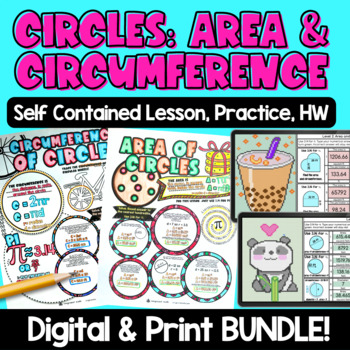 Area and Circumference of Circles Topic BUNDLE