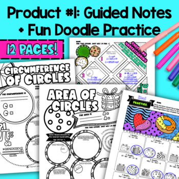 Area and Circumference of Circles Topic BUNDLE — preview page 2 of 4