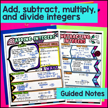 Integers Operations Guided Notes & Doodles BUNDLE — preview page 2 of 4