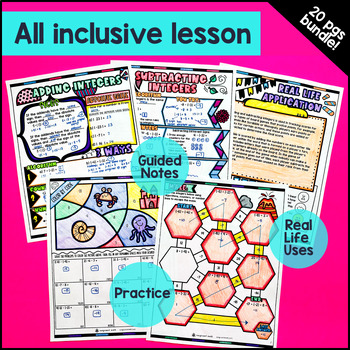 Integers Operations Guided Notes & Doodles BUNDLE — preview page 4 of 4