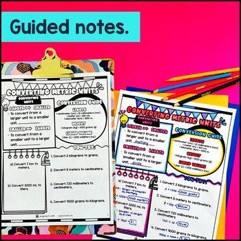 Metric Units of Measurement Conversions Guided Notes w/ Doodles — preview page 2 of 4