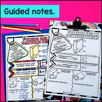 Surface Area of Triangular Prisms Guided Notes w/ Doodles — preview page 2 of 4