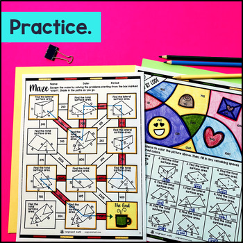 Surface Area of Triangular Prisms Guided Notes w/ Doodles — preview page 3 of 4