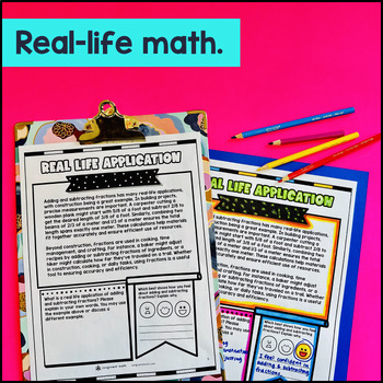 Adding and Subtracting Fractions Like Denominators Word Problems Guided Notes — preview page 4 of 4