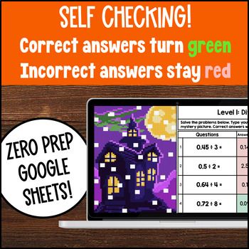 5th Grade Math Thanksgiving & Fall Digital Pixel Art Bundle — preview page 3 of 4