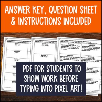 5th Grade Math Thanksgiving & Fall Digital Pixel Art Bundle — preview page 4 of 4