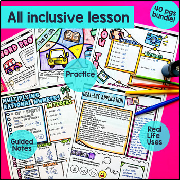 Rational Number Operations Guided Notes BUNDLE — preview page 4 of 4