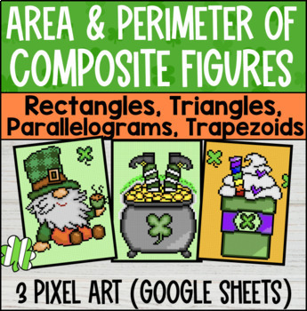 Area & Perimeter of Composite Figures Digital Pixel Art Parallelogram Trapezoids