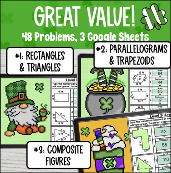 Area & Perimeter of Composite Figures Digital Pixel Art Parallelogram Trapezoids — preview page 2 of 4