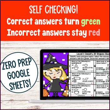 Classifying Quadrilaterals Halloween Digital Pixel Art Rhombus Square 2D Figures — preview page 3 of 4