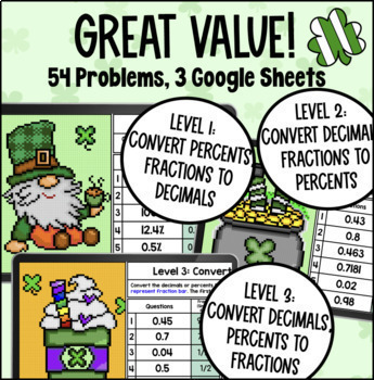 Converting Fractions, Decimals, and Percents Digital Pixel Art — preview page 2 of 4