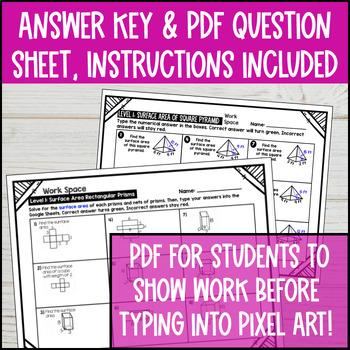 Surface Area of Prisms and Pyramids Digital Pixel Art BUNDLE — preview page 4 of 4
