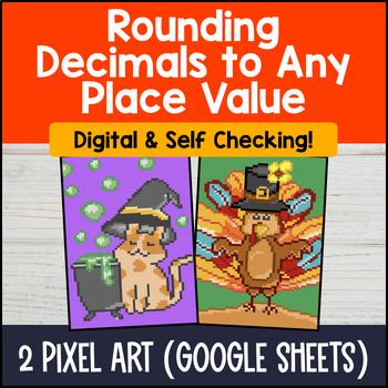 Thumbnail for [Thanksgiving] Rounding Decimals to Any Place Value Digital Pixel Art 5th Grade