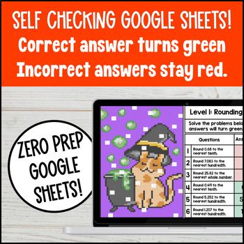 [Thanksgiving] Rounding Decimals to Any Place Value Digital Pixel Art 5th Grade — preview page 3 of 4