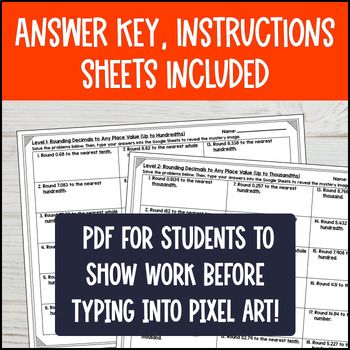 [Thanksgiving] Rounding Decimals to Any Place Value Digital Pixel Art 5th Grade — preview page 4 of 4