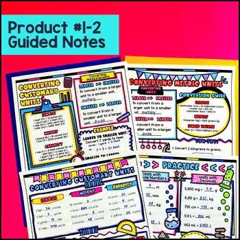Metric and Customary Units of Measurement Conversions Guided Notes & Pixel Art — preview page 2 of 4