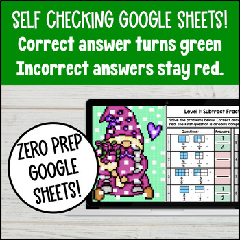 Subtracting Fractions with Like Denominators Digital Pixel Art Visual Models — preview page 3 of 4
